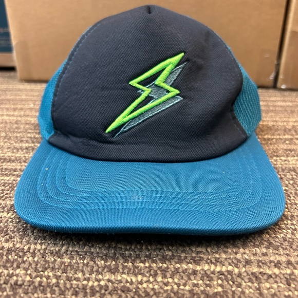 Tommy Bahama Kids Navy Lightning Bolt Trucker Mesh Snap Back Cap Hat - Size S/M - Picture 3 of 8